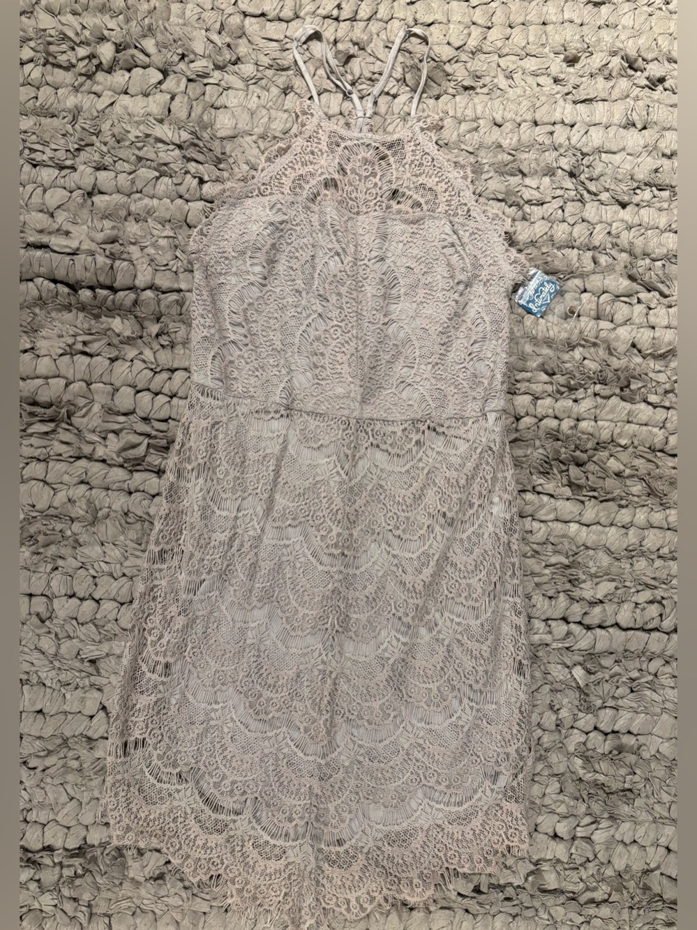 New Intimately Free People She’s Got It Lace Mini Dress - Dusk - Light Blue/Gray - Picture 3 of 10